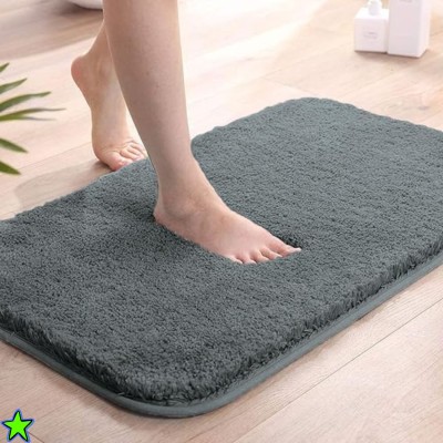 HOWNICE Cotton, Polyester, Microfiber Door Mat(Dark Grey, Medium)