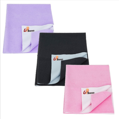 UpTrend Cotton Baby Bed Protecting Mat(LILAC, BABY PINK, GREY, Pack of 3, Small)
