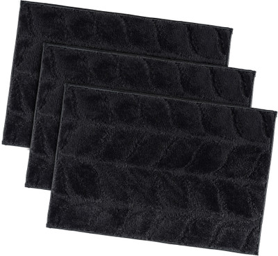 KUBER INDUSTRIES Microfiber Door Mat(Grey, Medium, Pack of 3)