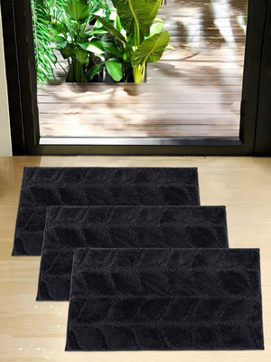 HOMESTIC by Kuber Industries Microfiber Door Mat(Grey, Medium, Pack of 3)