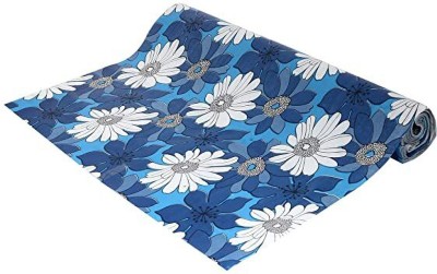 Furnish Flow Fridge Mat(Width: 45 cm, Length: 10 Meter, Blue & White Flower)
