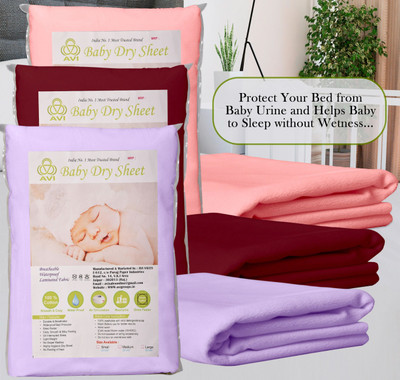 SBTs Cotton Baby Bed Protecting Mat(Pink, Maroon, Purple, Pack of 3, Large)