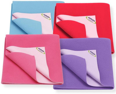 AWEJOY Fleece, Fleece Baby Bed Protecting Mat(Red, Blue, Pink & Purple, Pack of 4, Small)
