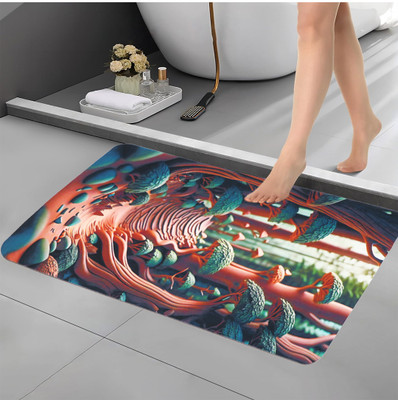 BELLA TRUE Rubber Bathroom Mat(Green, Pack of 2, Medium)