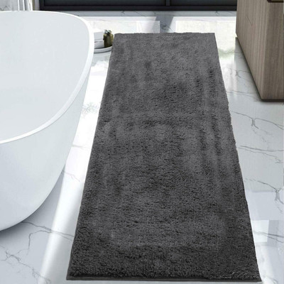 MbsHandloom Microfiber Door & Floor Mat(Grey, Large)