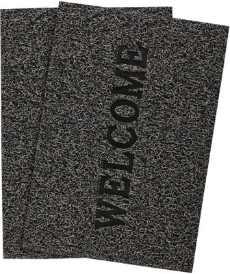 KUBER INDUSTRIES Rubber Door Mat(Grey, Large, Pack of 2)