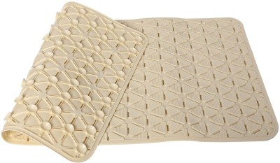 VYATIRANG Rubber Bathroom Mat(Beige, Medium)