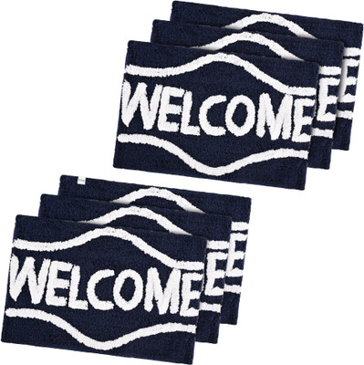 HOMESTIC by Kuber Industries Microfiber Door Mat(Blue, Medium, Pack of 6)