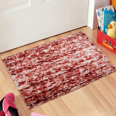 MAA HOME CONCEPT Microfiber, Cotton Door Mat(Maroon, Small)