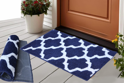 MINGET Microfiber Door Mat(Blue, Large)