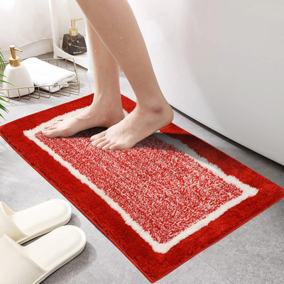 MAA HOME CONCEPT Microfiber Door Mat(Red, Medium)