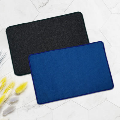 KUBER INDUSTRIES Microfiber Door Mat(Blue, Grey, Medium, Pack of 2)