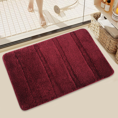KUBER INDUSTRIES Microfiber Floor Mat(Maroon, Medium)