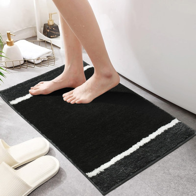Chhogli Microfiber Bathroom Mat(065 grey, Medium)