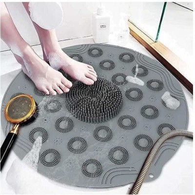 Trendy styler PVC (Polyvinyl Chloride) Bathroom Mat(Grey, Large)