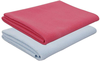 SBTs Cotton, PVC (Polyvinyl Chloride) Baby Bed Protecting Mat(PINK & SKY BLUE, Pack of 2, Medium)