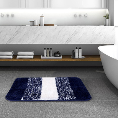 MAA HOME CONCEPT Microfiber Door Mat(Navy, Medium)