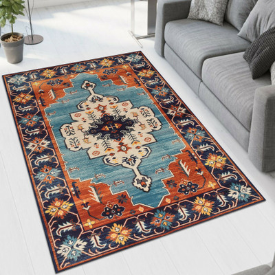 MAA HOME CONCEPT Microfiber Floor Mat(Aqua, Extra Large)