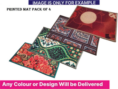 AAZEEM Polyester Door Mat(Multicolor, Medium, Pack of 4)