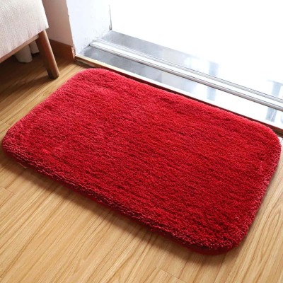 MAA HOME CONCEPT Microfiber, PP (Polypropylene) Floor Mat(Red, Medium)