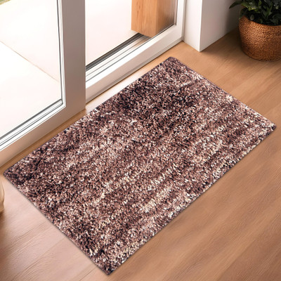 KUBER INDUSTRIES Microfiber Door Mat(Brown, Large)