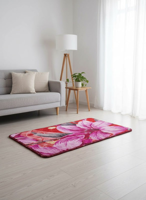 DEMARK Microfiber Door & Floor Mat(Pink, Medium)