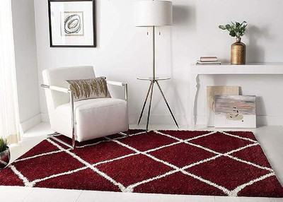 Benchmark Red Cotton Carpet(182.88 cm,  X 121.92 cm, Rectangle)