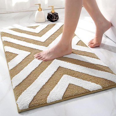 Kavya Creation Microfiber Bathroom Mat(Royal Brown, Medium)