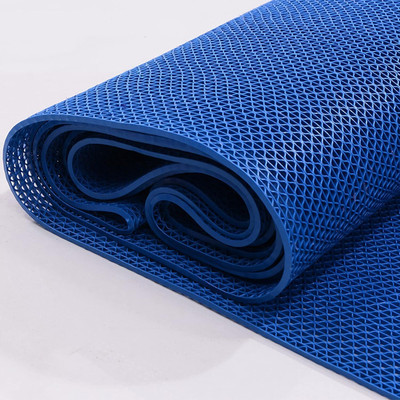 Cowox PVC (Polyvinyl Chloride) Bathroom Mat(Blue, Medium)