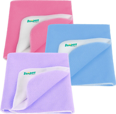 Bumpers The Baby Co. Polycotton Baby Bed Protecting Mat(Violet+Sea Blue+Rani Pink, Pack of 3, Small)