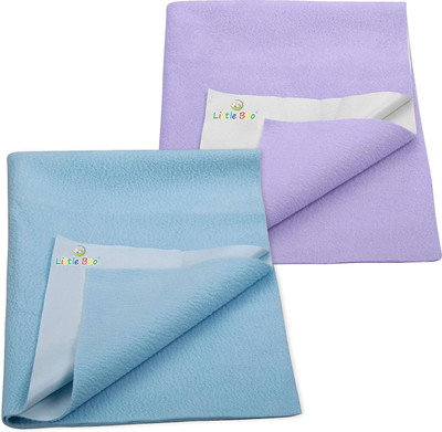 Little Boo Fleece Baby Bed Protecting Mat(SkyBlue & Violet, Small, Pack of 2)