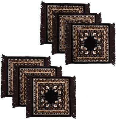 KUBER INDUSTRIES Velvet Prayer Mat(Light Brown, Medium, Pack of 6)