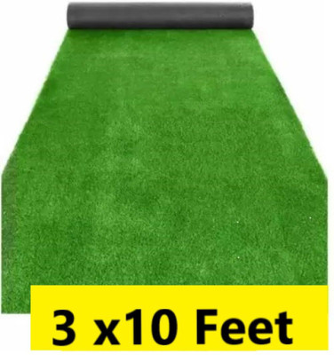 CHETANYA LOOMTEX Green Polypropylene Carpet(3 ft,  X 10 ft, Rectangle)