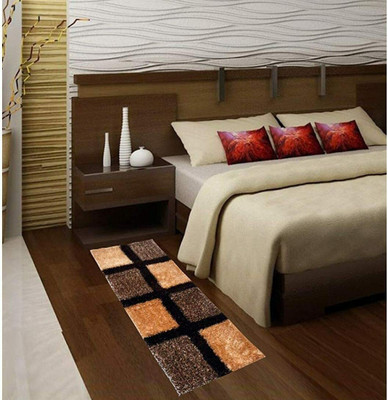 TURIYA Polyester Floor Mat(Brown, Medium)