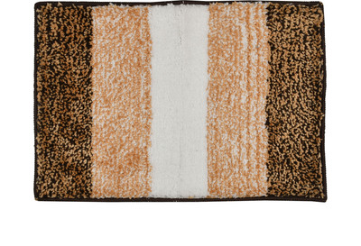 Jubly Microfiber Door & Floor Mat(BROWN AND WHITE, Medium)