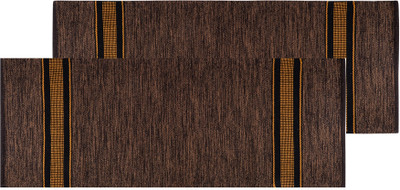 Black Gold Cotton Door Mat(Brown, Pack of 2, Medium)