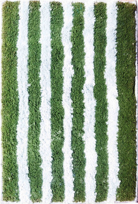 irir Polyester Floor Mat(Green, White, Medium)