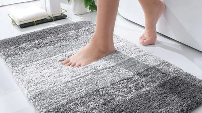 MAA HOME CONCEPT Microfiber Floor Mat(Grey 2, Medium)