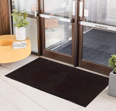 Tvisha Rubber Door Mat(Brown Black, Medium)