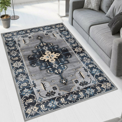 MAA HOME CONCEPT Microfiber Floor Mat(Silver Grey, Extra Large)