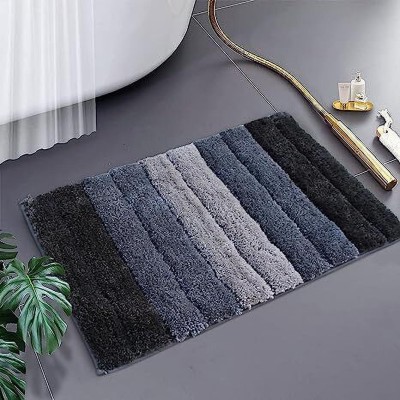 Sabab Collection Microfiber Bathroom Mat(Shadow, Free)