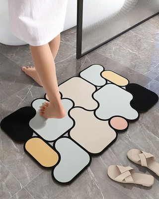 Lozenge Rubber Floor Mat(Multicolor, Medium)