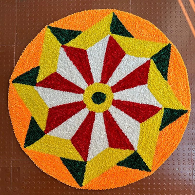 StromX Microfiber Floor Mat(Orange, Medium)
