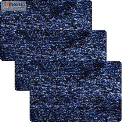 HOMESTIC by Kuber Industries Microfiber Door Mat(Blue, Large, Pack of 3)