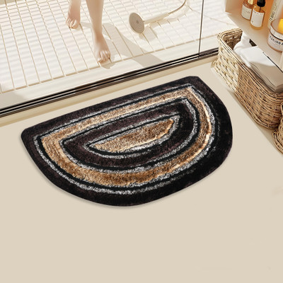 KUBER INDUSTRIES Microfiber Floor Mat(Brown, Gold, Medium)