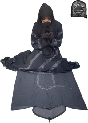 Shaarish Polyester Prayer Mat(Black, Large)