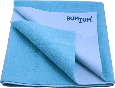 BUMTUM Cotton, Fleece Baby Bed Protecting Mat(Blue, Medium)