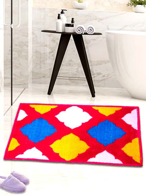 athom TRENDZ Polyester Bathroom Mat(Multicolor, Large)