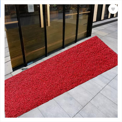 CHETANYA LOOMTEX Polyester Door Mat(Red, Large)