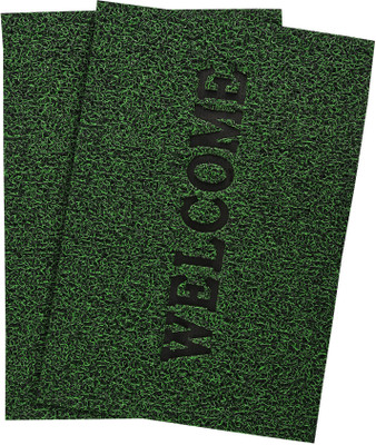 KUBER INDUSTRIES Rubber Door Mat(Green, Large, Pack of 2)